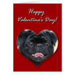Black Pug Valentines Day Card