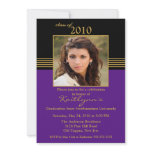 Black & Purple Photo Graduation Invitation