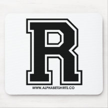 Black R Mouse Pads