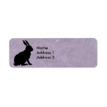 Black Rabbit Silhouette Marbled Purple