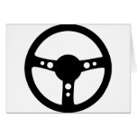 black racing steering wheel icon card