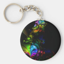 Black Rainbow Bubble KEYCHAIN fractal art