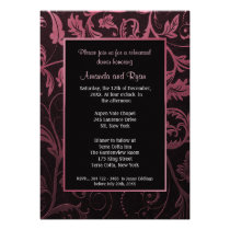 Black Raspberry Damask Rehearsal Dinner Invitation invitations