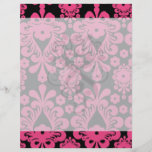black raspberry red pink mod damask full color flyer