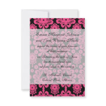 black raspberry red pink mod damask announcement