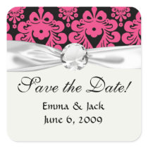 black raspberry red pink mod damask stickers