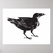 Black Raven Retro Poster