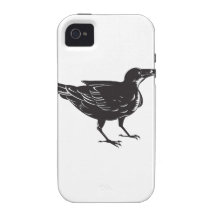 Black Raven Retro Vibe iPhone 4 Cover