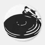 black record turntable fridge magnets