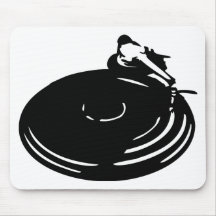 black record turntable mouse pad