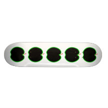 Black, Red and Green Apple Design. Skate Board Deck