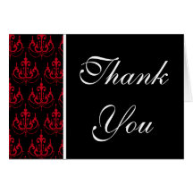 Black & Red Chandelier Elegant Thank you Cards