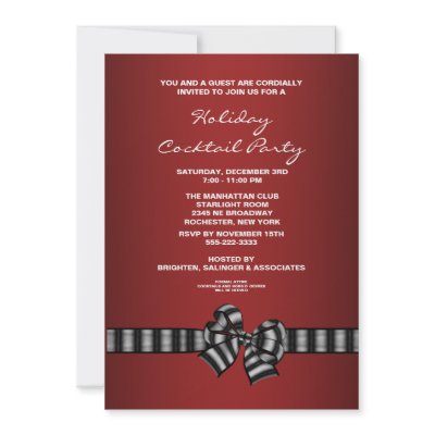 Black Red Christmas Cocktail Party Invitation by decembermorning