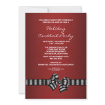 Black Red Christmas Cocktail Party Invitation