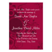 Black/Red Circle Swirl Wedding Invitation