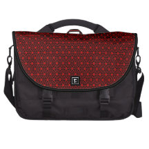 Black Red Geometric Commuter Laptop Bag