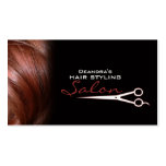 Black Red Hair Salon Appointment Business Card