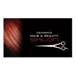 Black Red Hair Salon Appointment Business Card