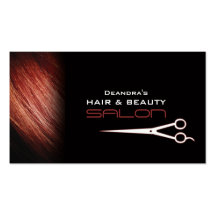 Black Red Hair Salon Appointment Business Card