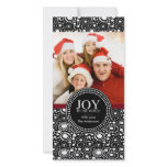 Black Red "JOY TO THE WORLD" Holiday Photo Card
