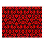 Black & Red Peace Signs Personalized Invitations
