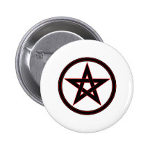 Black & red pentacle button