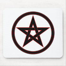 Black & red pentacle mouse pad