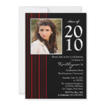 Black & Red Photo Graduation Invitation