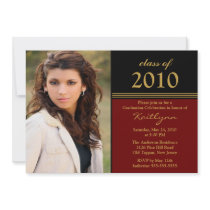 Black & Red Photo Graduation Invitation