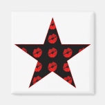 Black & Red Star of Kisses Magnets