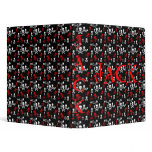Black Red & White Skulls 3 Ring Binder