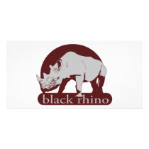 black rhino photo greeting card