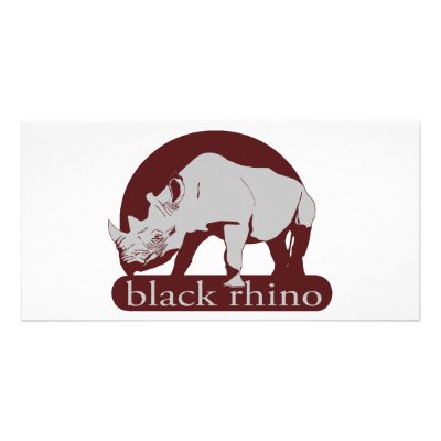 black rhino photo greeting card by mike3488
