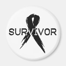 Black Ribbon- Survivor Fridge Magnets