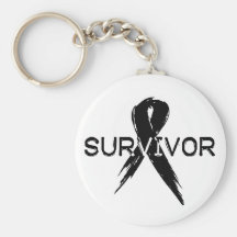 Black Ribbon Survivor Keychain