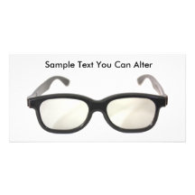 Black rimmed glasses isolated, Sample Text You ... Customized Photo Card