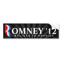 Black Romney 2012, Believe in America Decal Bumper Stickers