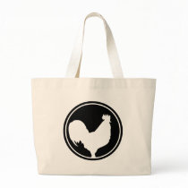 black rooster icon tote bag