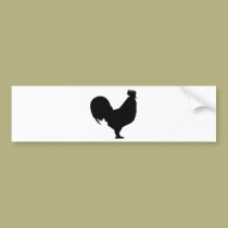 black rooster icon bumper stickers
