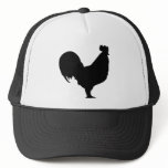 black rooster icon mesh hats