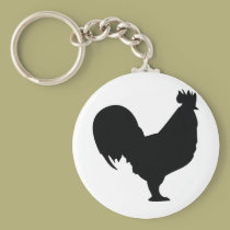 black rooster icon keychains