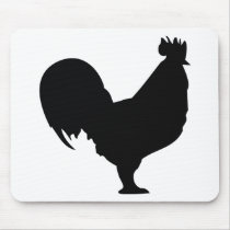 black rooster icon mouse pad