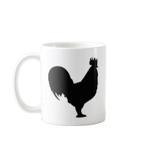 black rooster icon mug