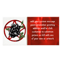 Black Rose and Pentagram Custom Photo Card