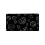 Black Rose Pattern Design. Personalized Address Label