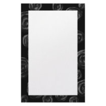 Black Rose Pattern Design. Stationery Paper