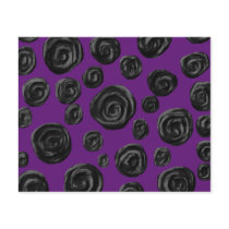 Black Rose Pattern on Dark Purple. Personalized Flyer