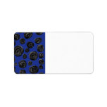 Black Rose Pattern, on Deep Blue. Address Labels