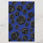 Black Rose Pattern, on Deep Blue. Personalized Flyer