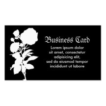 Black Rose Silhouette Business Cards